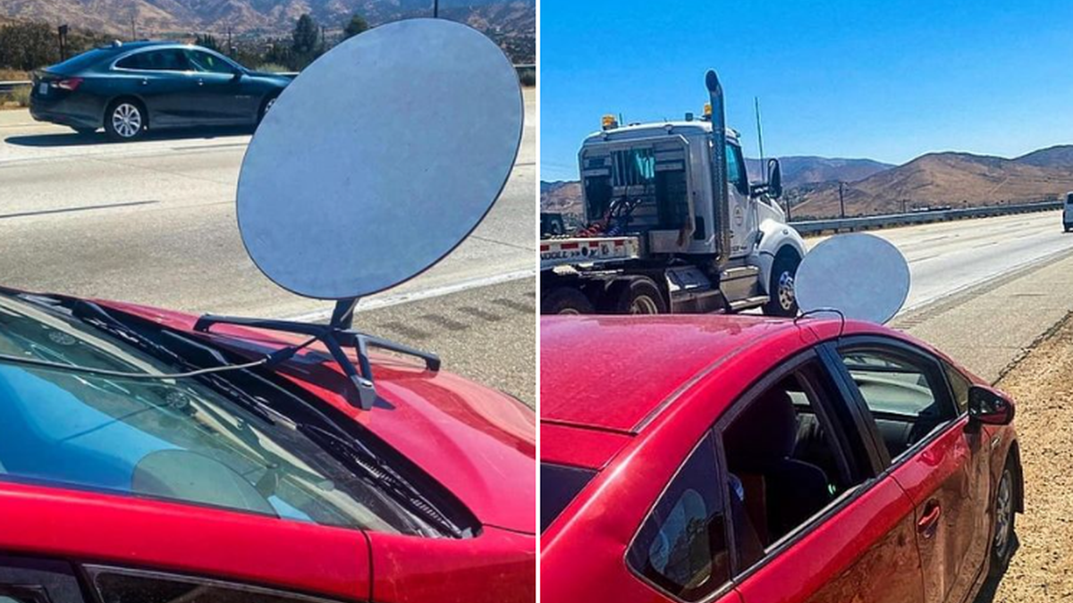 Полиция оштрафовала водителя Toyota Prius, прикрутившего к капоту «тарелку» SpaceX Starlink