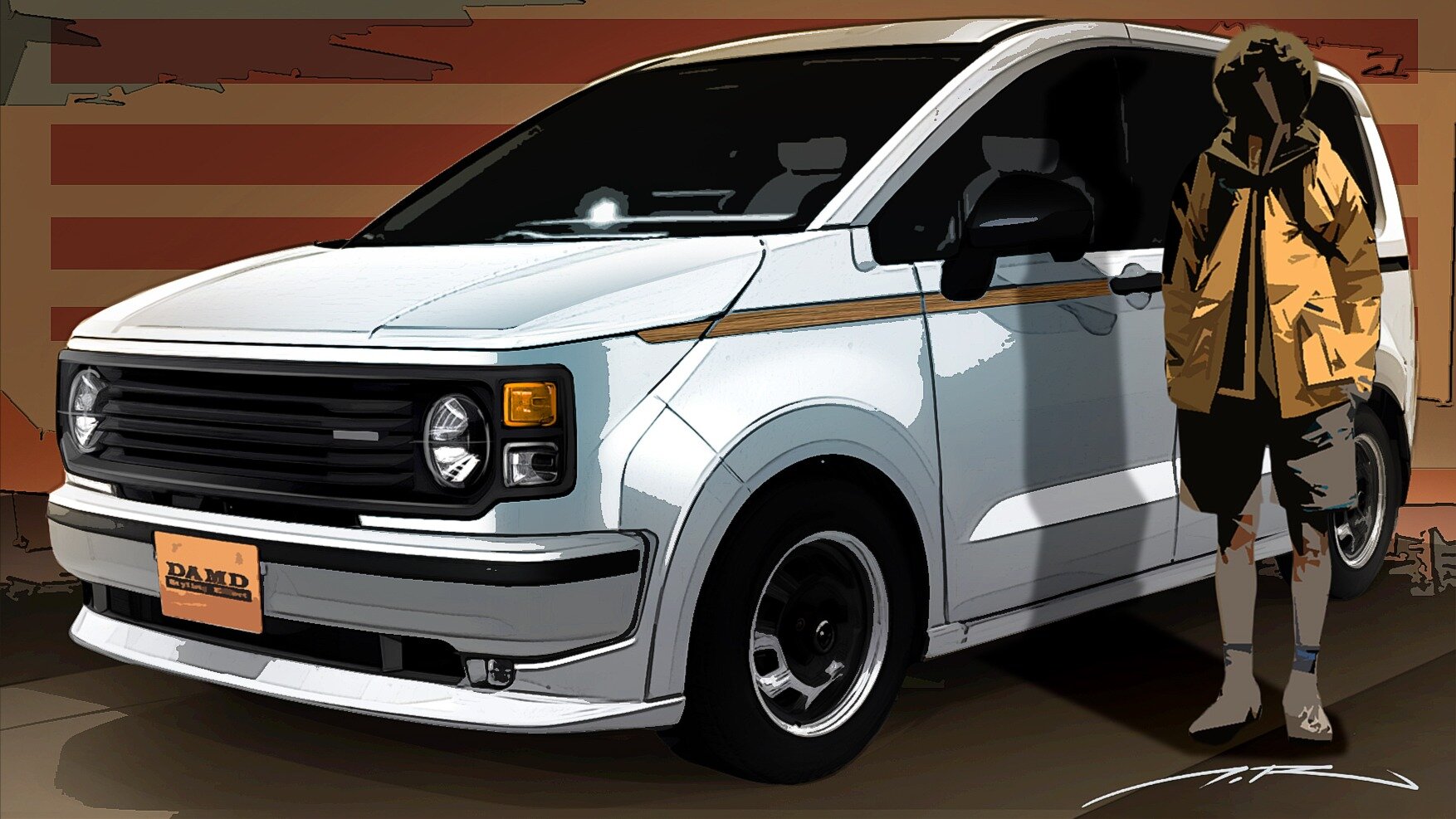 Компактвэн Honda Freed стилизовали под американские автомобили 1980-х