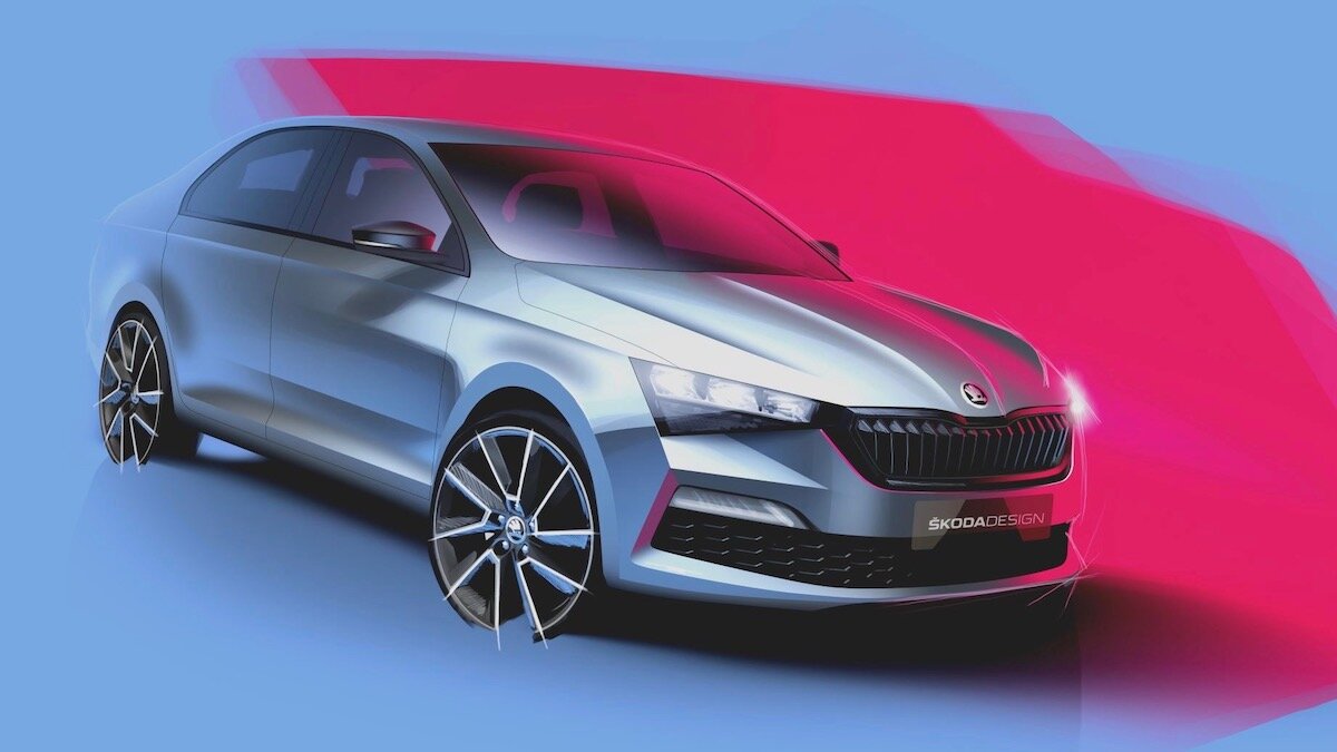 Новый Skoda Rapid: свежие скетчи, светодиоды и дата производства в России