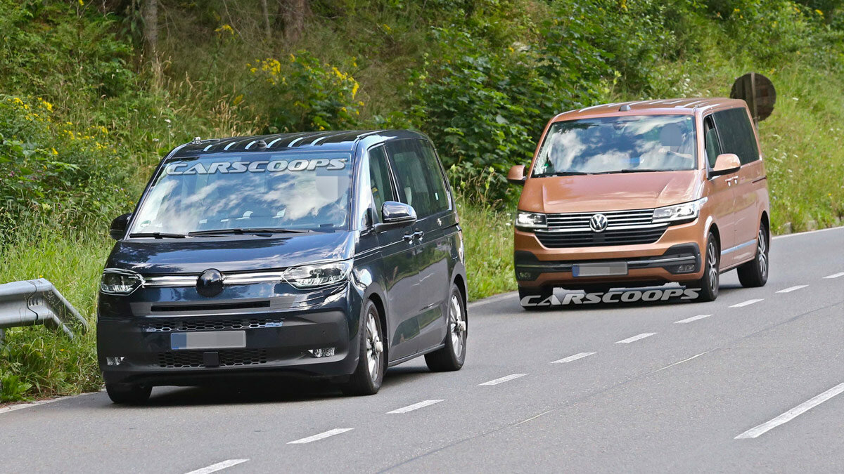 Очень странный Volkswagen Transporter T7 заметили на тестах