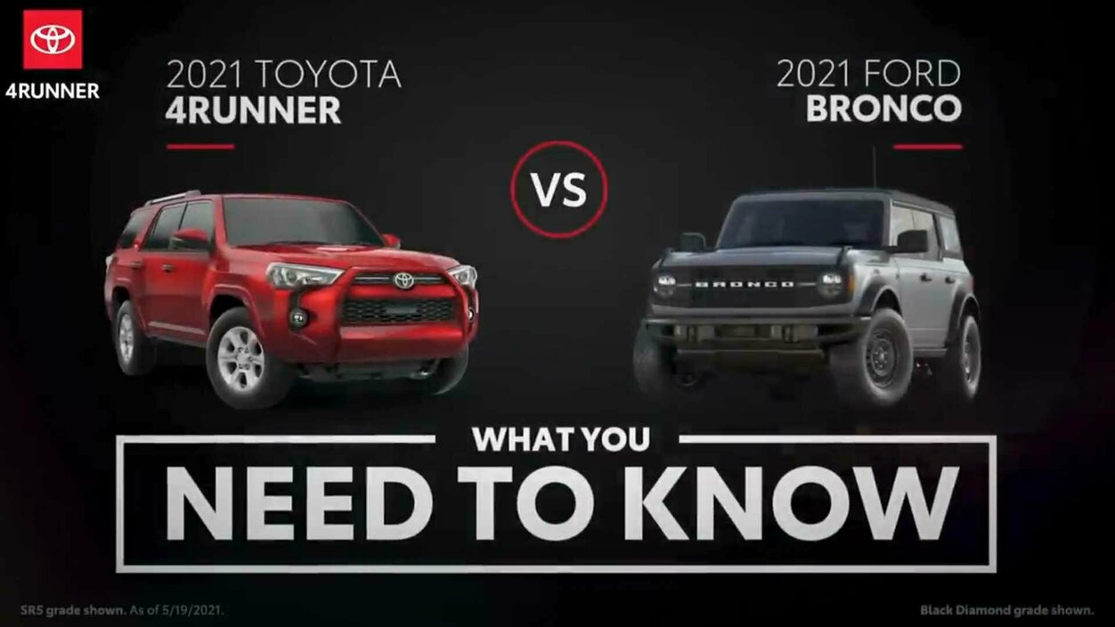 Toyota случайно похвалила новый Ford Bronco на видео