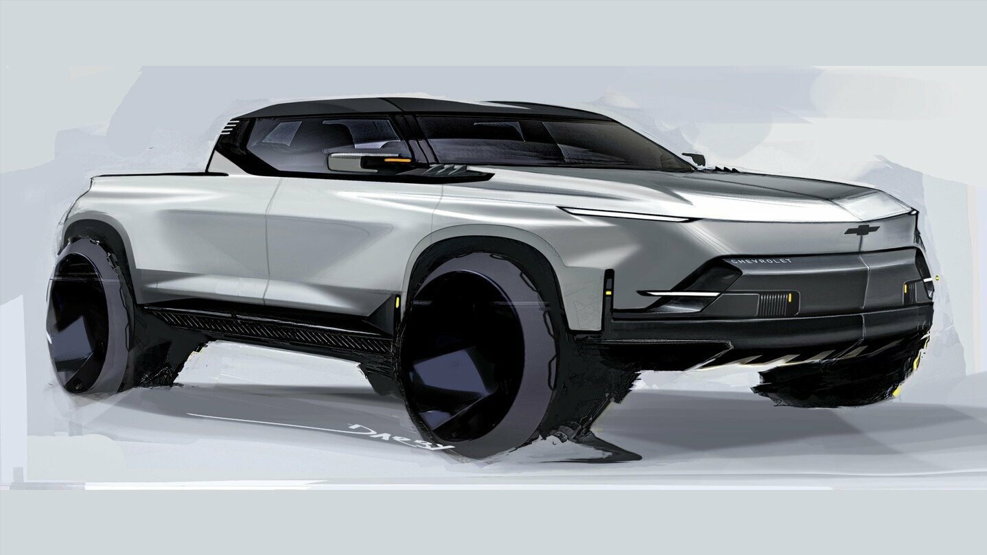 Опубликованы эскизы компактного электропикапа от Chevrolet