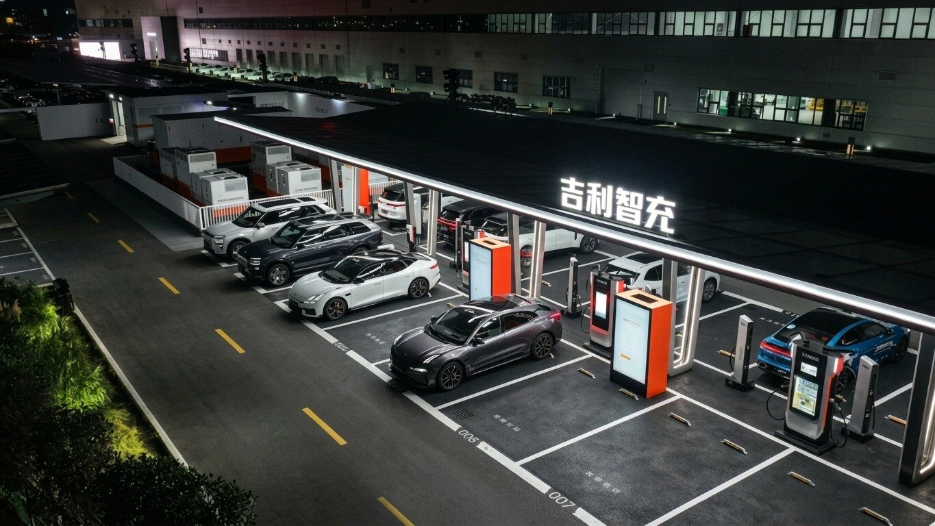 Geely запустила первые рекордно мощные зарядные станции для электрокаров