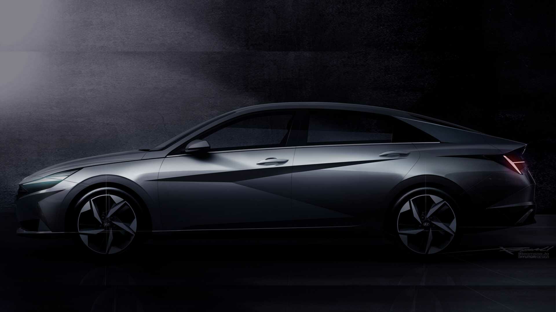 Компания Hyundai частично показала новую Элантру. Она очень гранёная