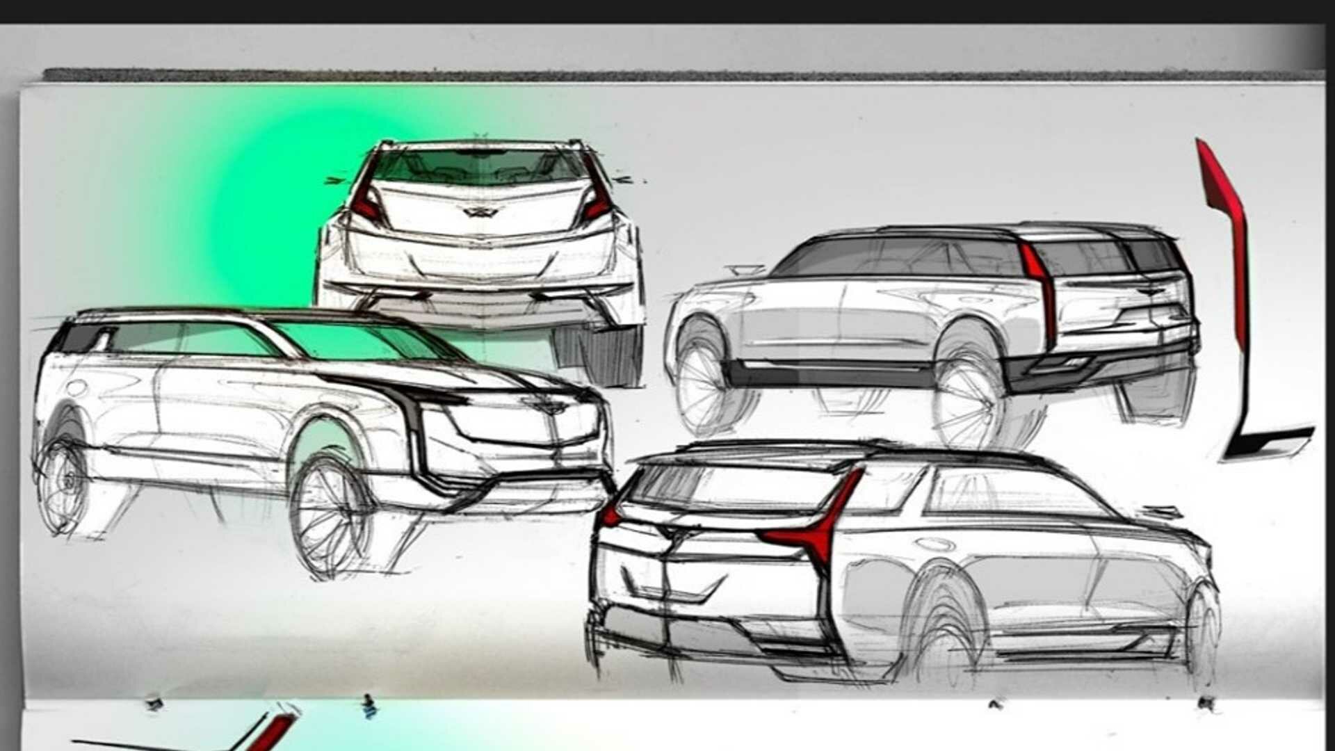 Эскизы нового внедорожника Cadillac: у него будут распашные задние двери