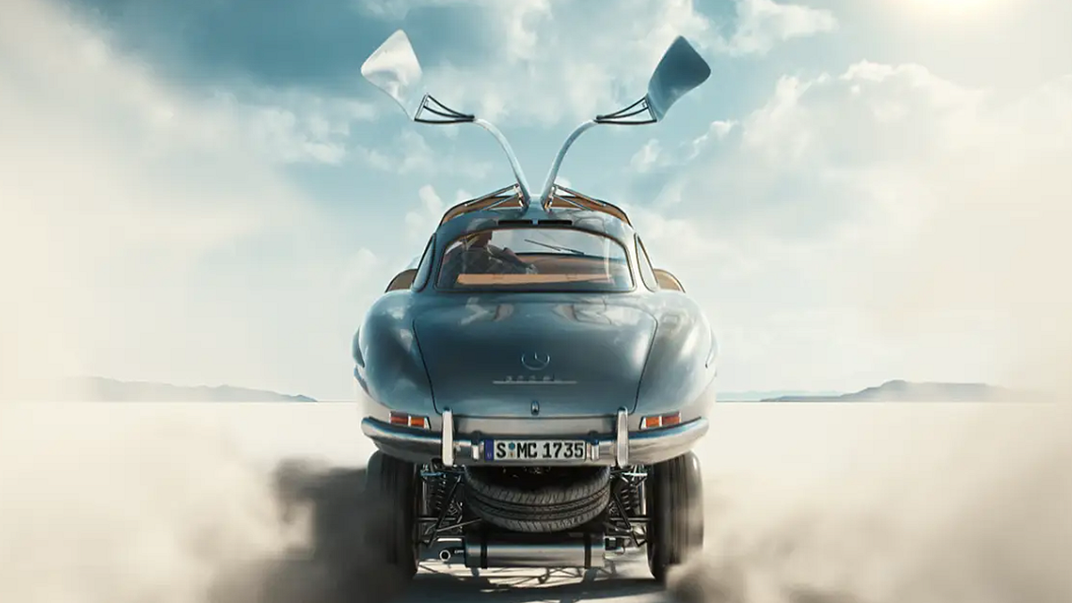 Посмотрите, как Mercedes-Benz 300 SL машет своими «крыльями чайки»