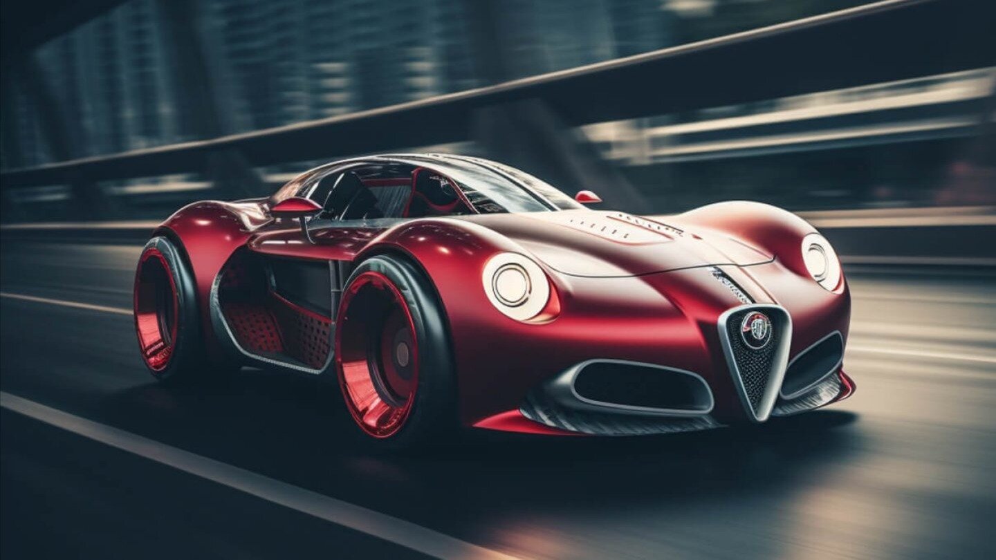 Alfa Romeo показала варианты дизайна суперкара, который рассекретят 30 августа, — их сделала нейросеть