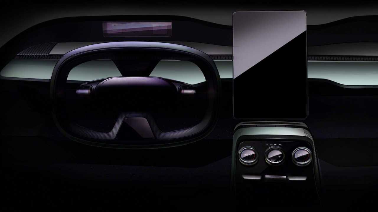 Skoda показала салон кроссовера Vision 7S: приплюснутый руль, большой экран и сенсорные кнопки