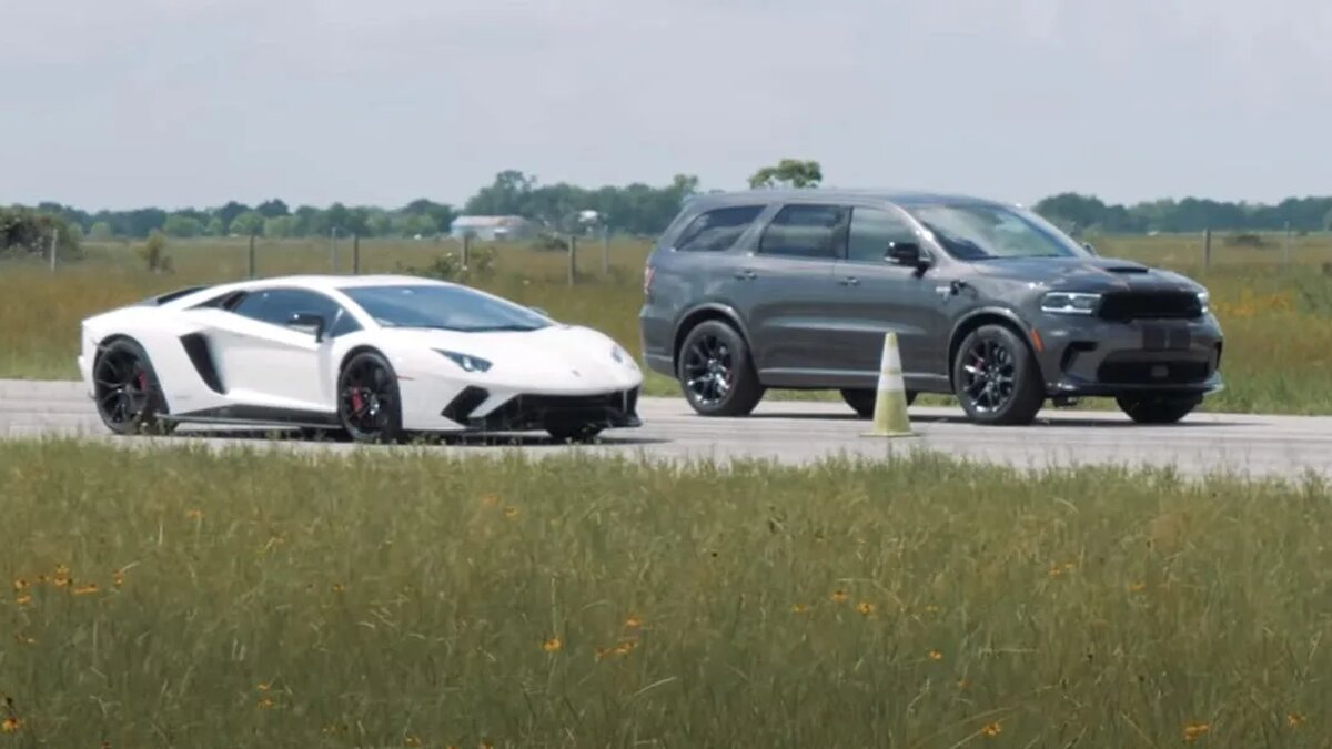 Огромный Dodge против Lamborghini Aventador: попробуйте угадать, у кого тут не было шансов