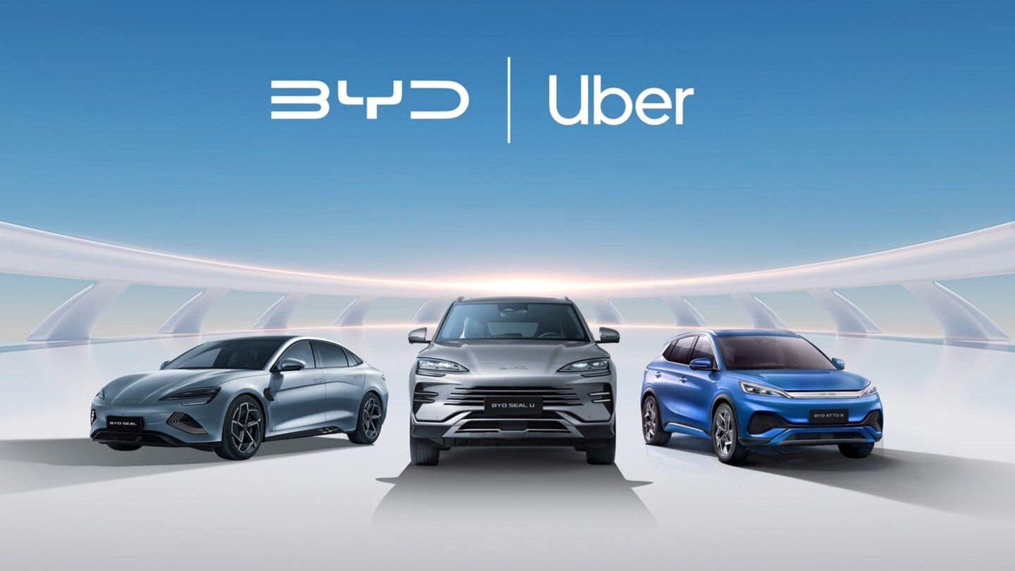 В такси Uber появится 100 тысяч китайских электромобилей BYD