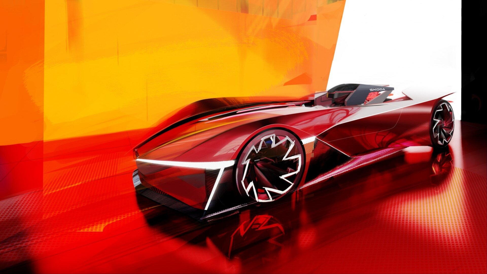 Skoda рассекретила электрический суперкар Vision GT