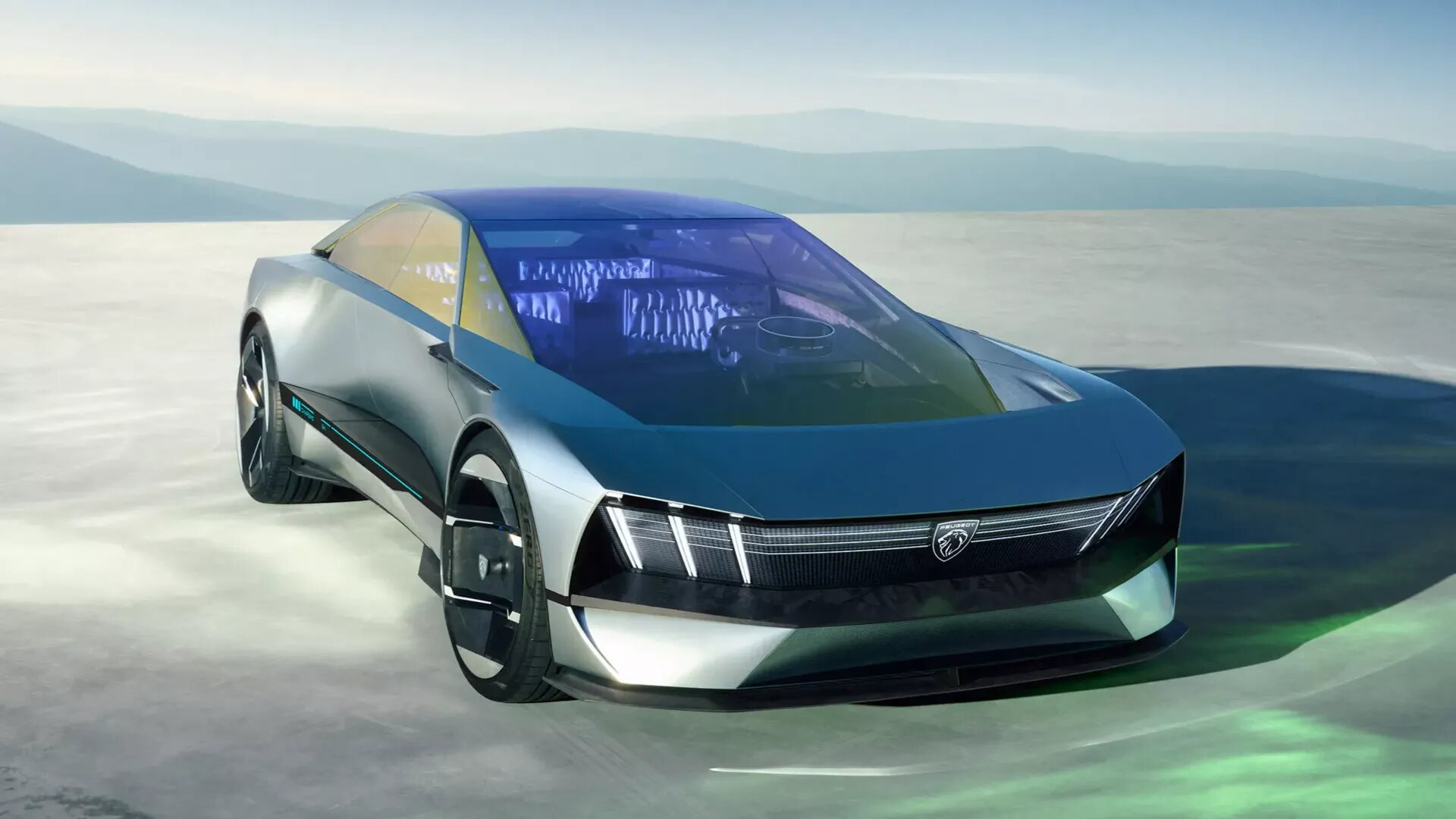 Компания Peugeot показала седан Inception: огромное лобовое стекло и очень странный руль