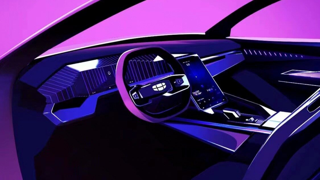 Футуристичный салон нового Geely Atlas: первое изображение