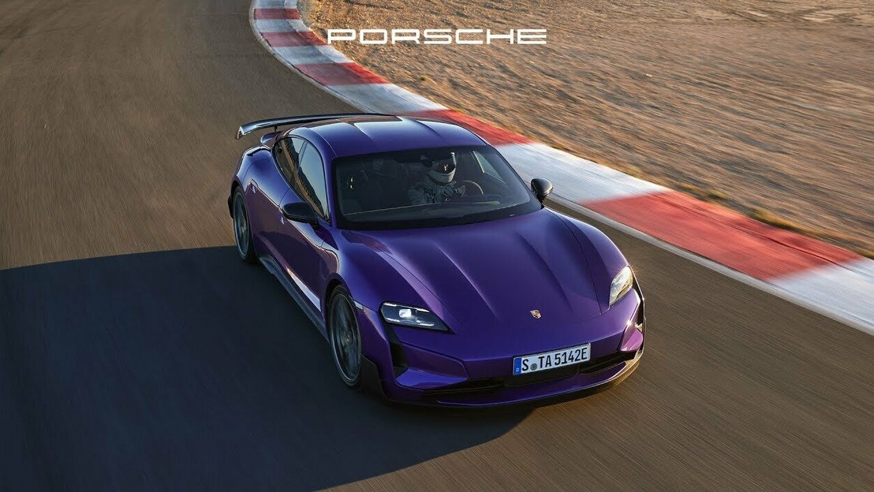 Компания Porsche показала полное видео рекордного заезда Taycan Turbo GT на Нюрбургринге