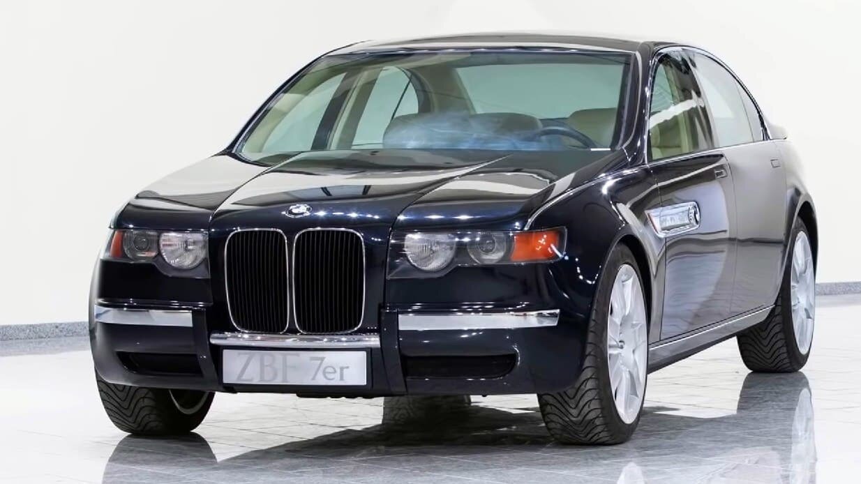 Гигантские ноздри и выдвижные ручки: марка BMW показала, какой могла стать «семёрка» в 90-х