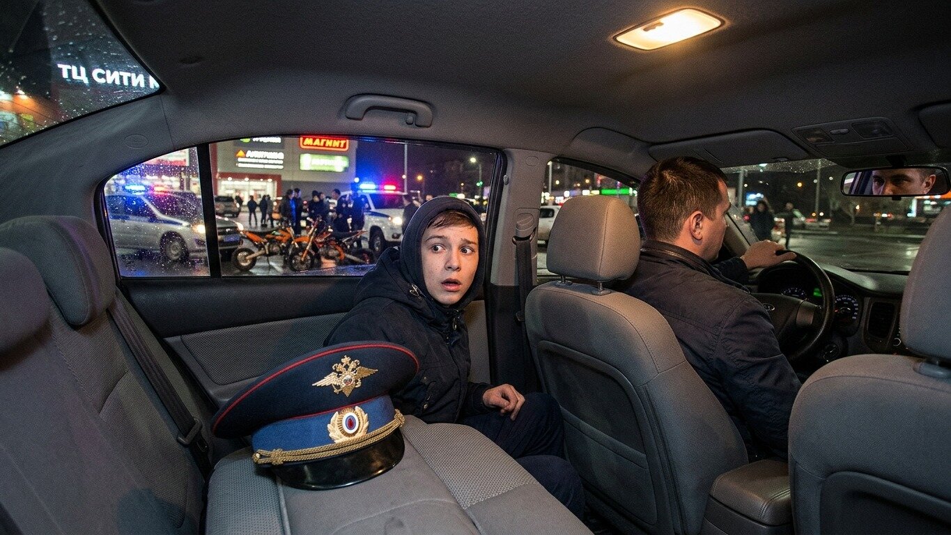 Беглый питбайкер по ошибке запрыгнул в автомобиль к сотруднику ГАИ