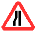 Знак 1.20.3 Сужение дороги
