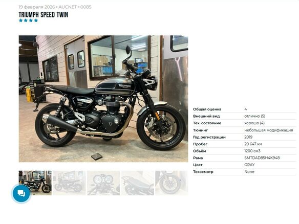 2019 Triumph Speed Twin, серый, 827000 рублей - вид 10