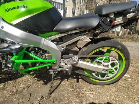 2001 Kawasaki ZX-6 Ninja, зелёный, 290000 рублей, вид 2