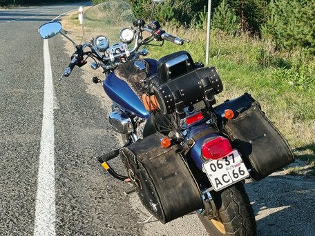 1990 Yamaha XV750 Virago, синий, 300000 рублей, вид 4