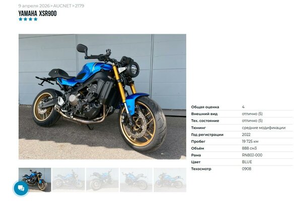 2022 Yamaha XSR900, синий - вид 10