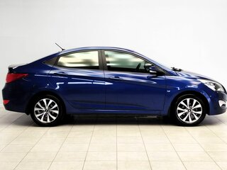 2015 Hyundai Solaris I Рестайлинг, синий, 818000 рублей, вид 4