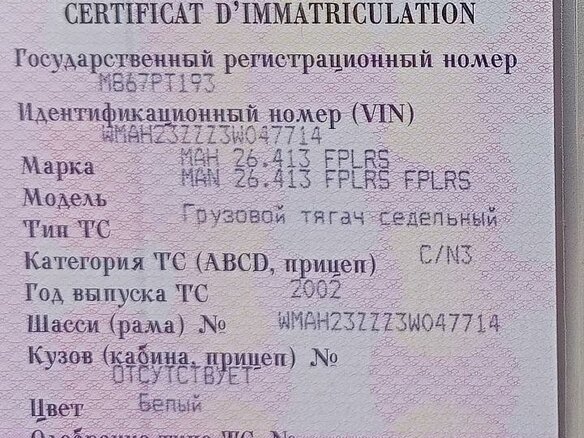 2002 MAN TGS, белый, 2400000 рублей - вид 8