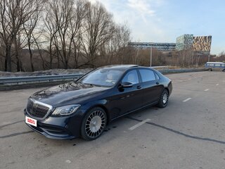 2018 Mercedes-Benz Maybach S-Класс 560 I (X222) Рестайлинг, синий, 4800000 рублей, вид 4