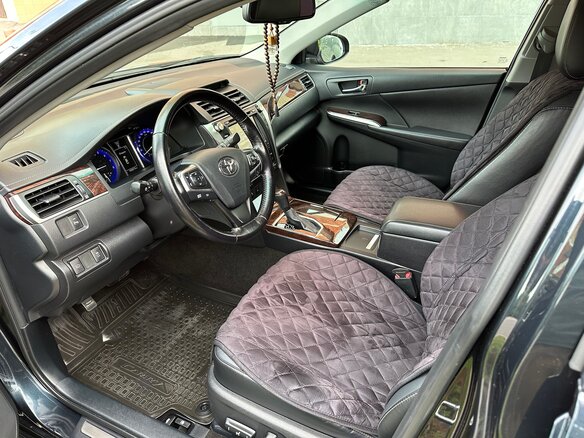 2016 Toyota Camry VII (XV50) Рестайлинг, синий, 2360000 рублей - вид 4