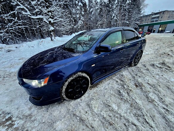 2008 Mitsubishi Lancer X, синий, 750000 рублей - вид 2