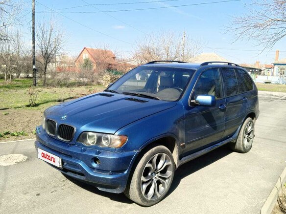 2001 BMW X5 3.0i I (E53), синий, 1200000 рублей