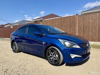 2016 Hyundai Solaris I Рестайлинг, синий, 980000 рублей, вид 4