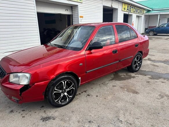 2006 Hyundai Accent ТагАЗ II, красный, 185000 рублей - вид 5