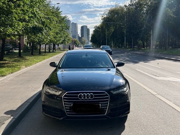 2018 Audi A6 IV (C7) Рестайлинг, чёрный - вид 2