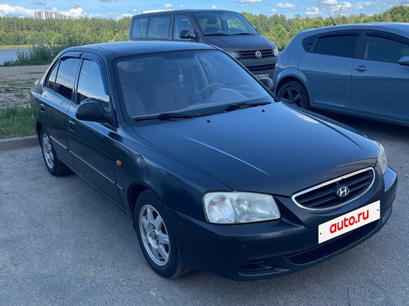 2007 Hyundai Accent ТагАЗ II, чёрный - вид 1