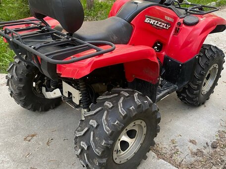 2008 Yamaha Grizzly 700, красный, 1000000 рублей, вид 2