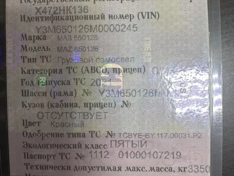2021 МАЗ 6501, красный, 2150000 рублей, вид 5
