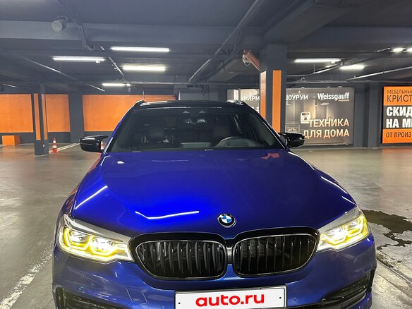 2019 BMW 5 серии 530d xDrive VII (G30/G31/G38), синий, 3750000 рублей - вид 3