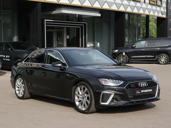 2023 Audi A4 45 TFSI V (B9) Рестайлинг, чёрный - вид 2