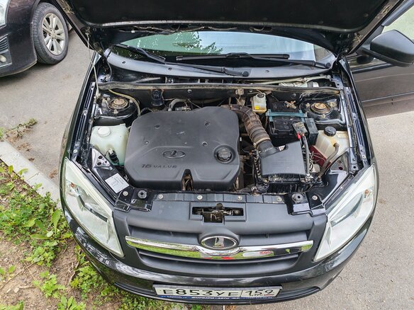 2014 Lada (ВАЗ) Granta I, чёрный, 325000 рублей - вид 8