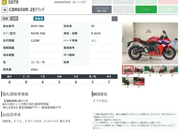 2025 Honda CBR 650R, красный, 1239000 рублей - вид 8