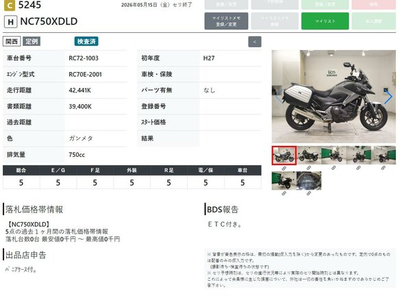 2015 Honda NC 750X, серый, 677000 рублей - вид 8