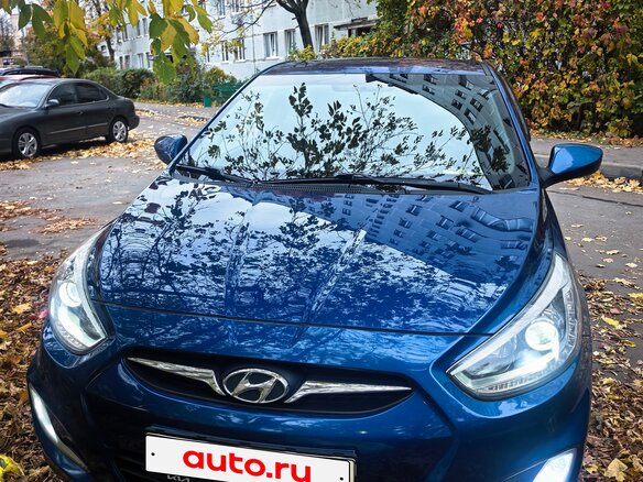 2014 Hyundai Solaris I Рестайлинг, синий - вид 1