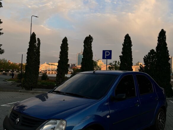 2007 Renault Logan I, синий, 370000 рублей