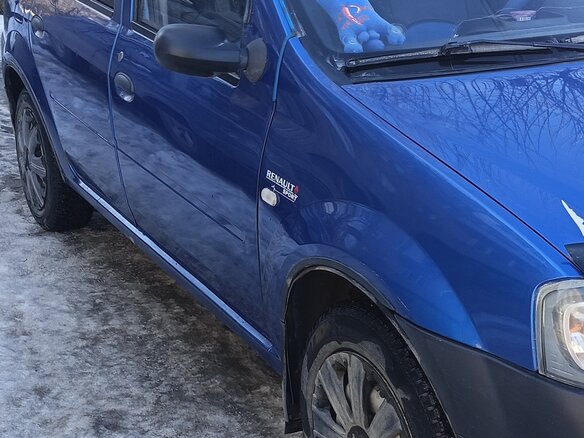 2009 Renault Logan I, синий, 320000 рублей - вид 3