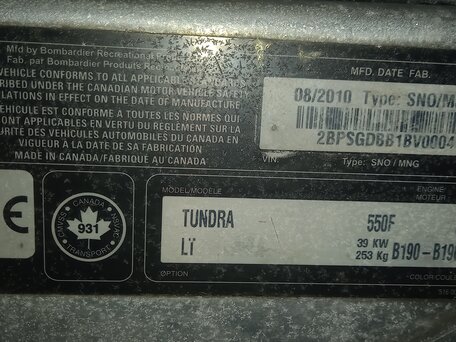 2011 BRP Ski-Doo Tundra 550, жёлтый, 990000 рублей, вид 2