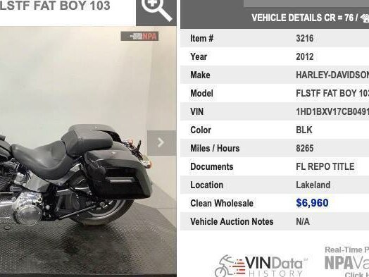 2012 Harley-Davidson Fat Boy, чёрный, 1150000 рублей - вид 14