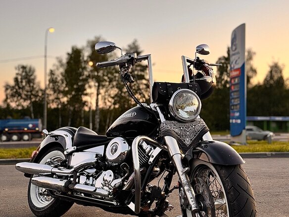 1999 Yamaha XVS650 Drag Star, чёрный, 500000 рублей