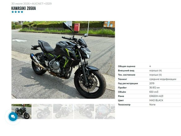 2019 Kawasaki Z 650, чёрный, 695000 рублей - вид 10