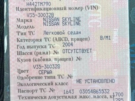 2004 Nissan Skyline XI (V35), серый, 370000 рублей, вид 4